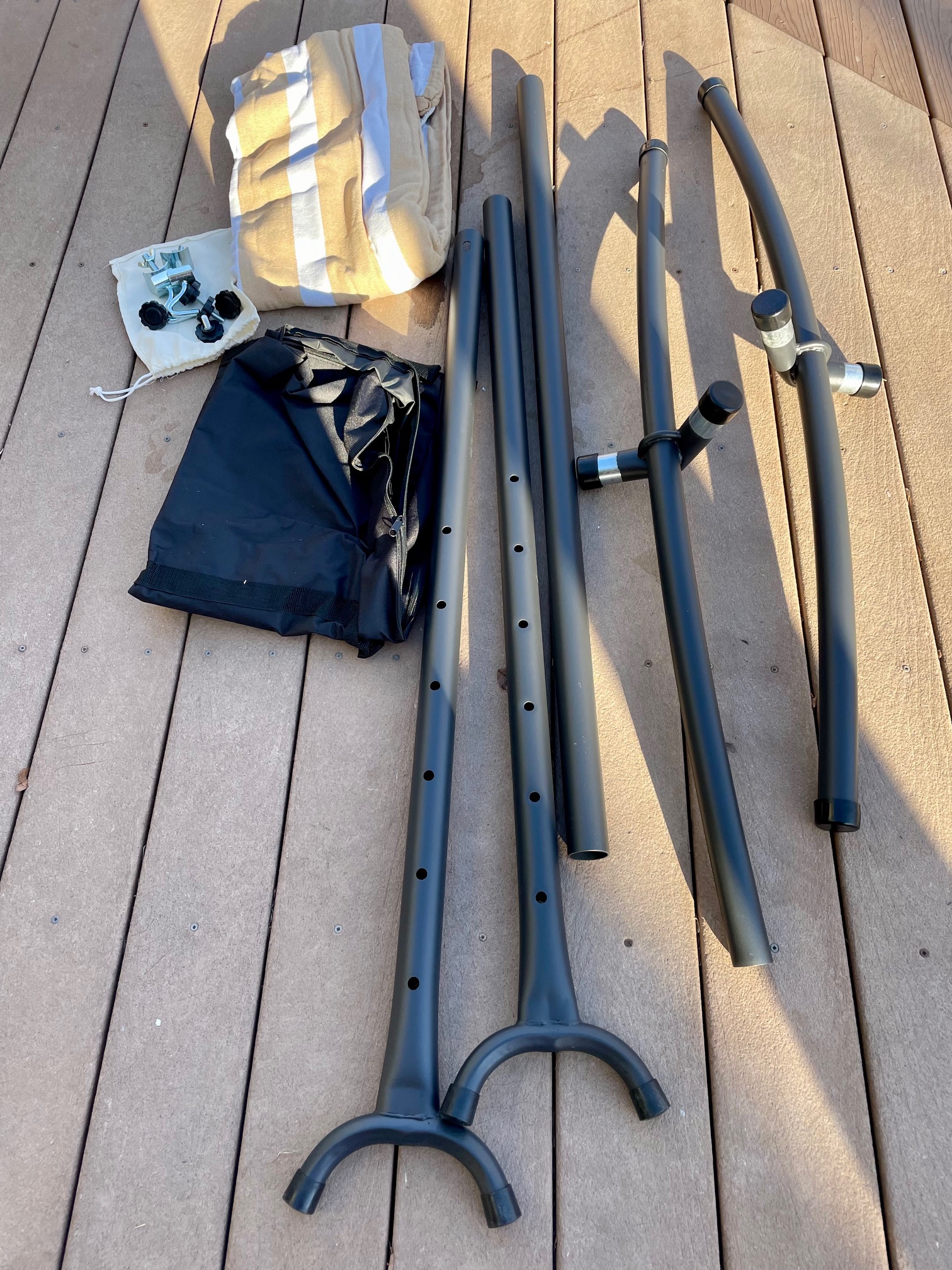 Amazon Basics hammock before assembly