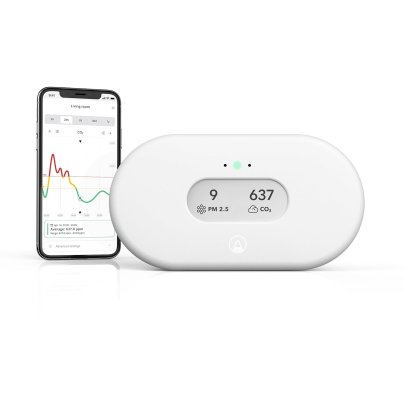 Airthings 2960 View Plus Radon & Air Quality Monitor on a white background