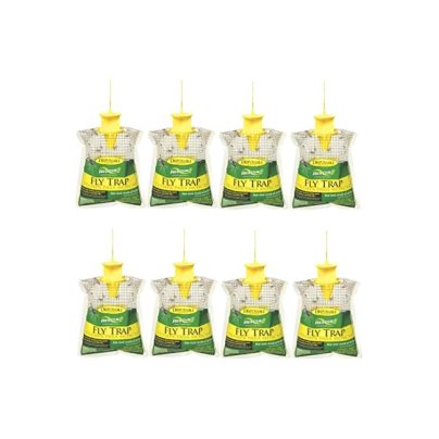 Eight Rescue! Outdoor Disposable Hanging Fly Traps on white background