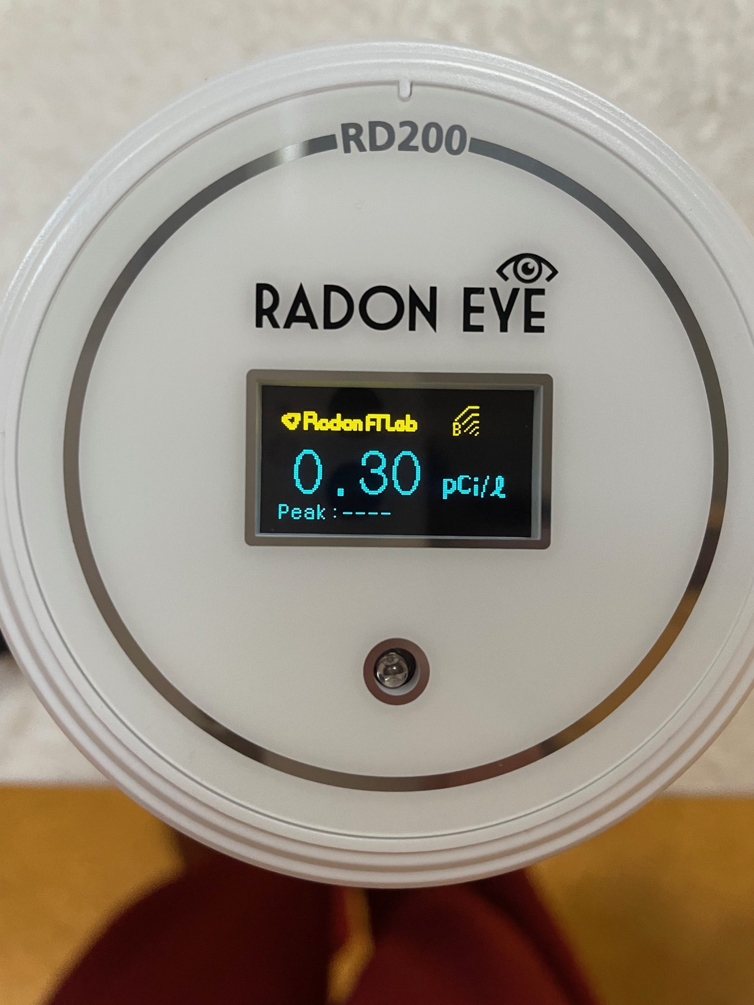 RadonEye radon test kit first result
