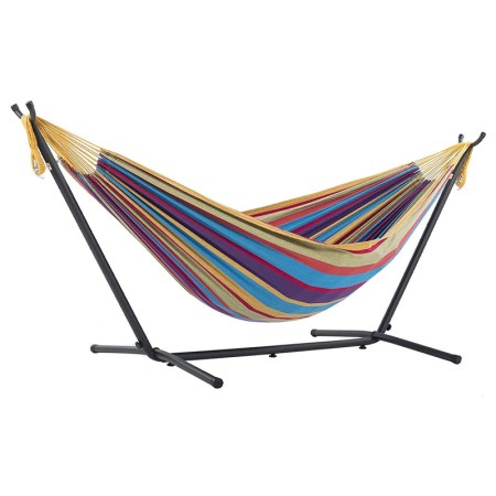 Vivere Double Cotton Hammock with Space Saving Stand