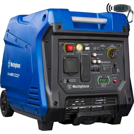  Blue and black Westinghouse iGen4500 Inverter Generator on white background