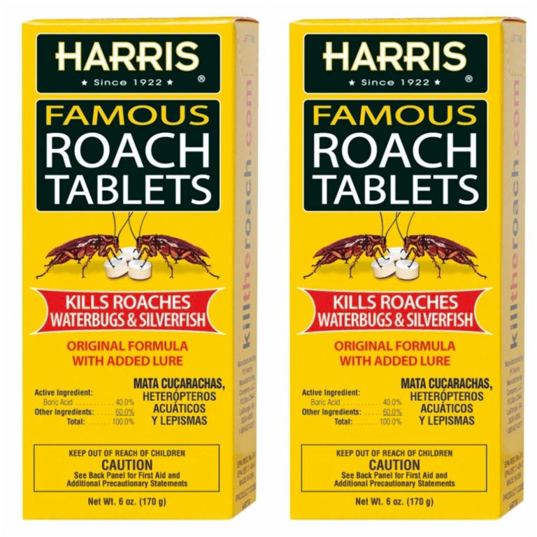  Harris Boric Acid Famous Roach Tablets on a white background.