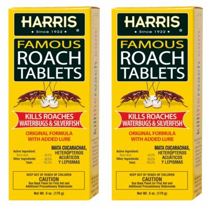 Harris Boric Acid Famous Roach Tablets on a white background.