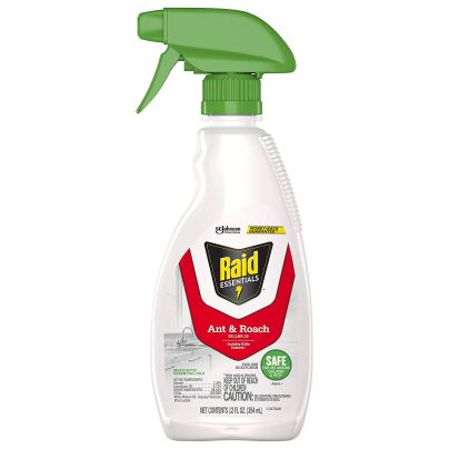 Raid Essentials Ant & Roach Killer Spray Bottle on a white background.