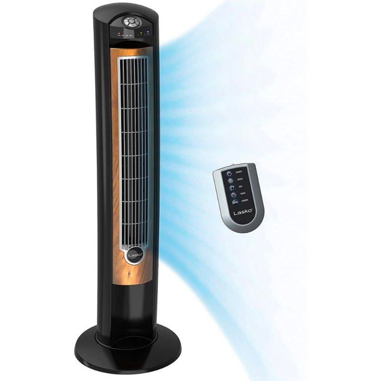  Lasko Portable Electric 42-Inch Fan with Air Ionizer on white background