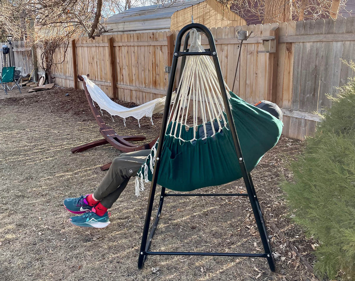 Torevsior hammock chair in use