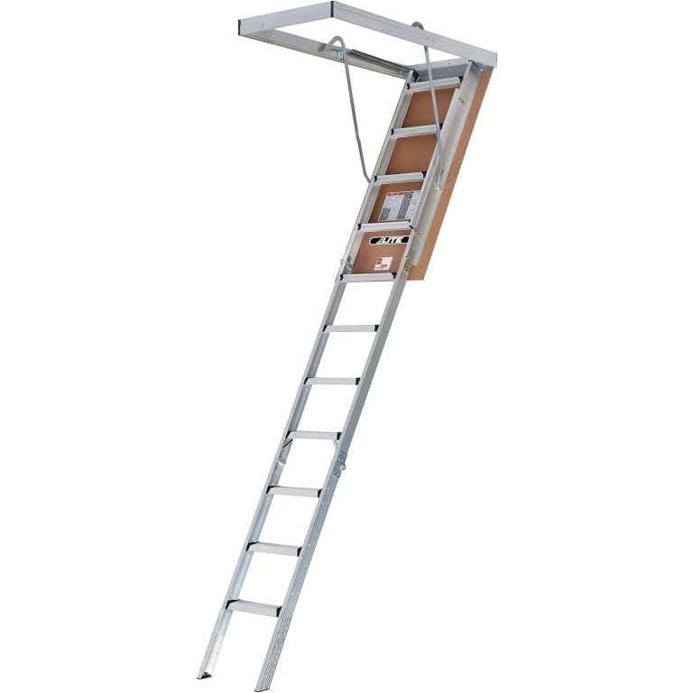 Best Attic Ladder Option Lite AP2240MS 10-Foot Aluminum Folding Attic Ladder
