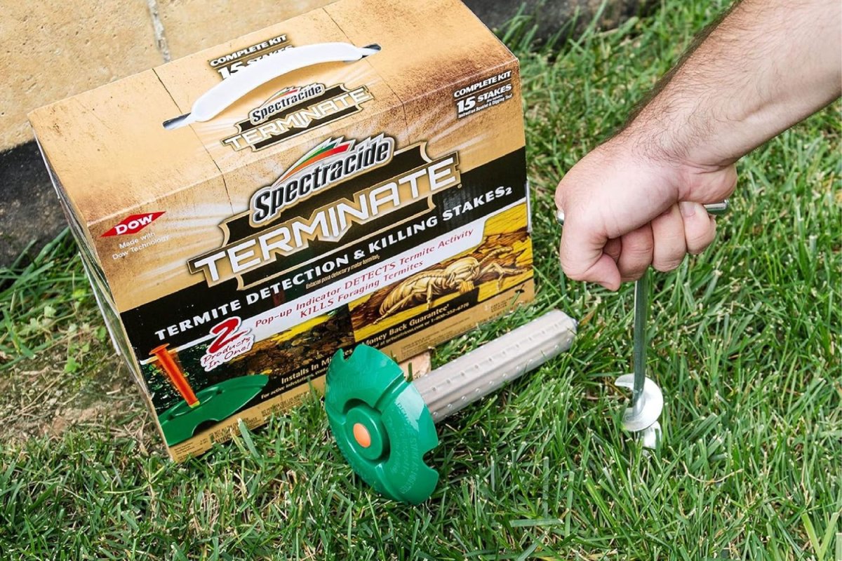 a person installing one of the options for the Best Termite Treatment