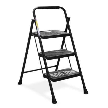 HBTower 3-Step Portable Steel Step Ladder