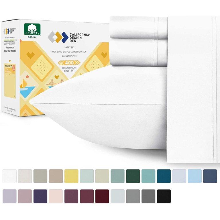  The Best Bed Sheets Option: California Design Den 400 Thread Count Cotton Sheets