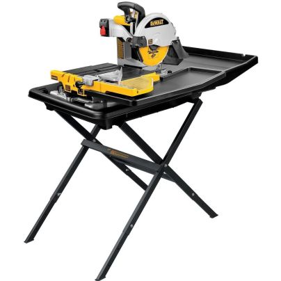 The Best Tile Saw Option: DeWalt D24000S 10-Inch Wet Tile Saw With Stand