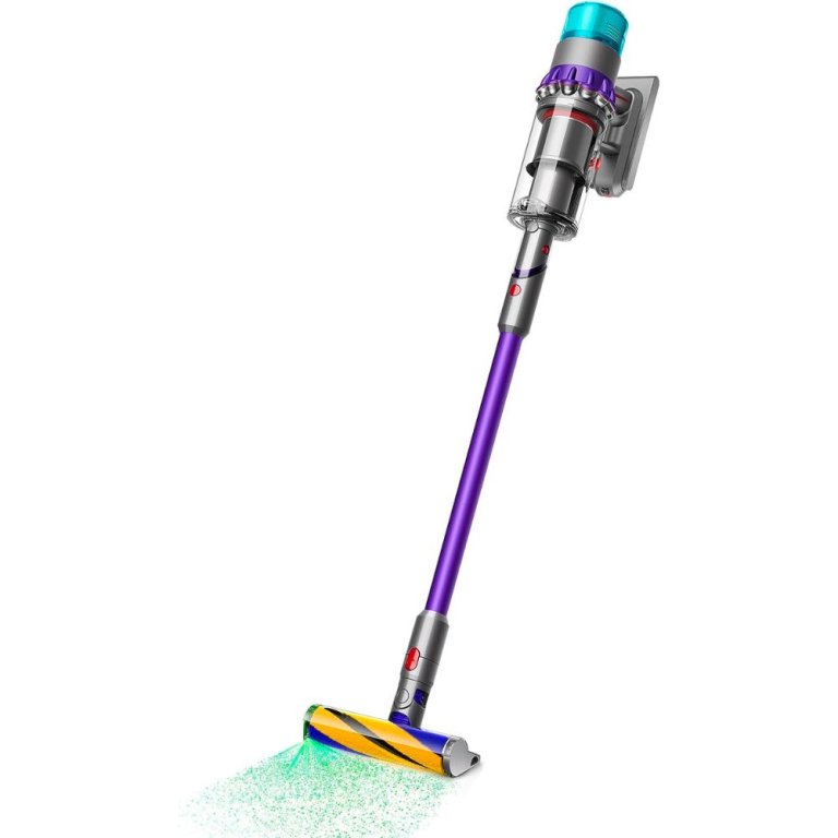  Silver and purple Dyson Gen5detect Cordless Vacuum on white background