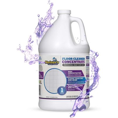 Sheiner’s Floor Cleaner Concentrate with an illustration of purple liquid on a white background.