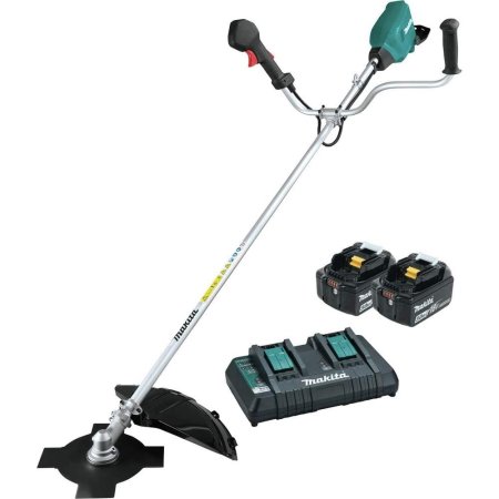 The Makita 36V LXT Brushless Brush Cutter Kit on a white background.