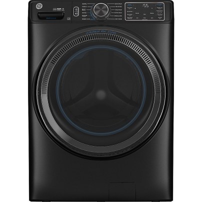GE 5.0 cu. ft. Smart Front Load Steam Washer on a white background