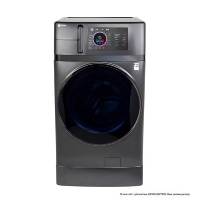 GE Profile 4.8 cu. ft. UltraFast Combo Washer Dryer on a white background
