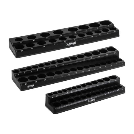 ARES 60034-3-Piece Magnetic Socket Organizer Set