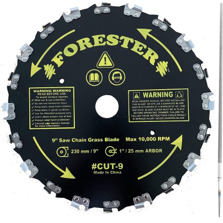  The Forester Chainsaw 20-Tooth 9-Inch Brush Blade on a white background.