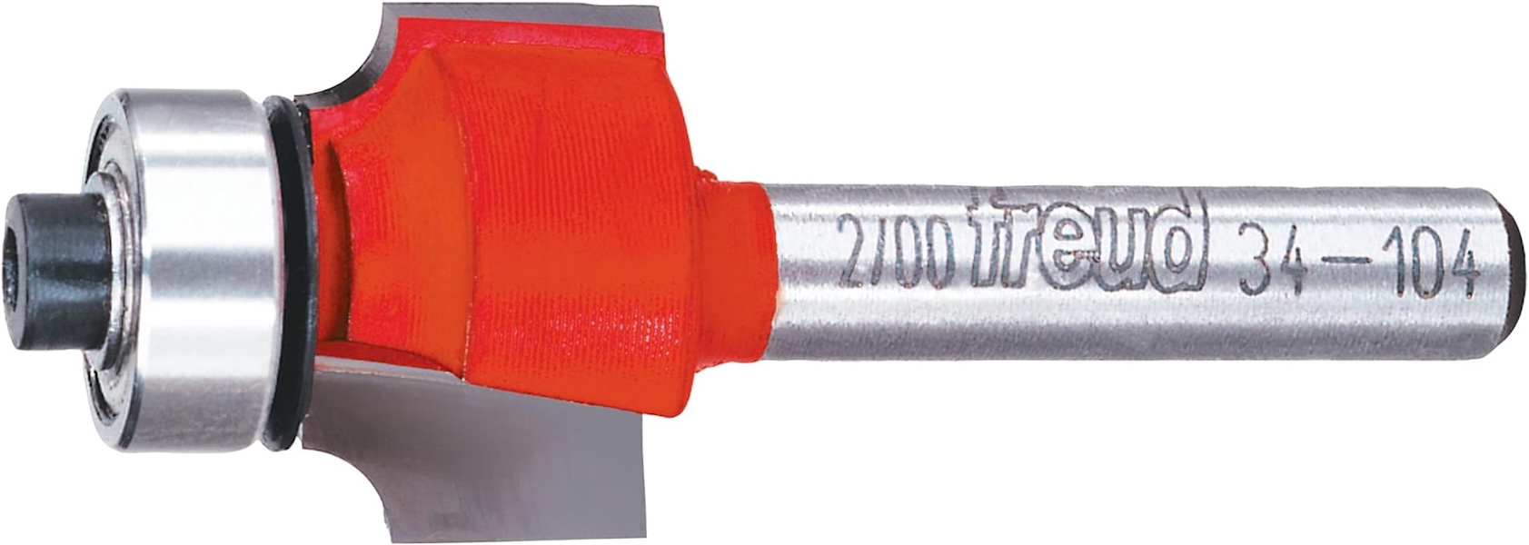 A red and silver Rounding-Over router bit.
