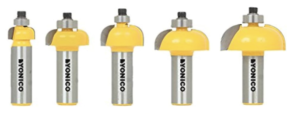 A set of cove style router bits.