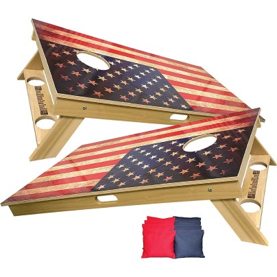 The Best Cornhole Boards Option: Backyard Games USA American Flag Cornhole Boards