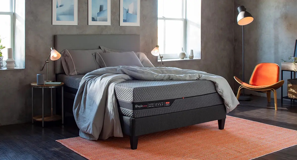 The best mattress for back pain option set up in a contemporary bedroom
