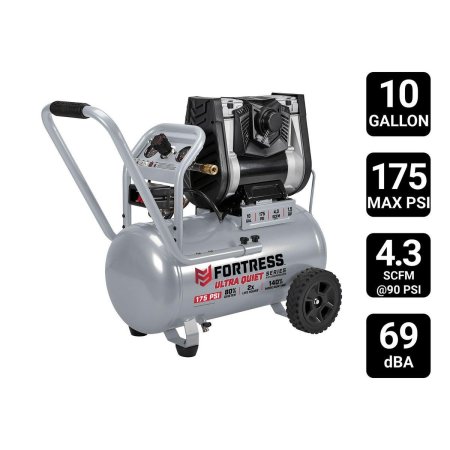  The Harbor Freight Fortress 175 PSI Air Compressor on a white background.
