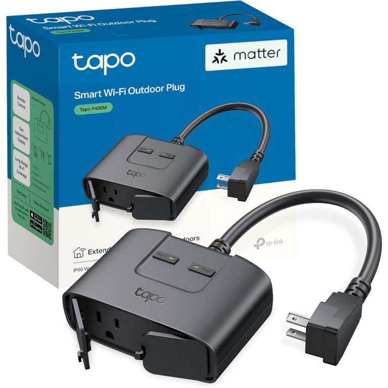 The Best Smart Plug Option TP-Link Tapo P400M Smart Wi-Fi Outdoor Plug
