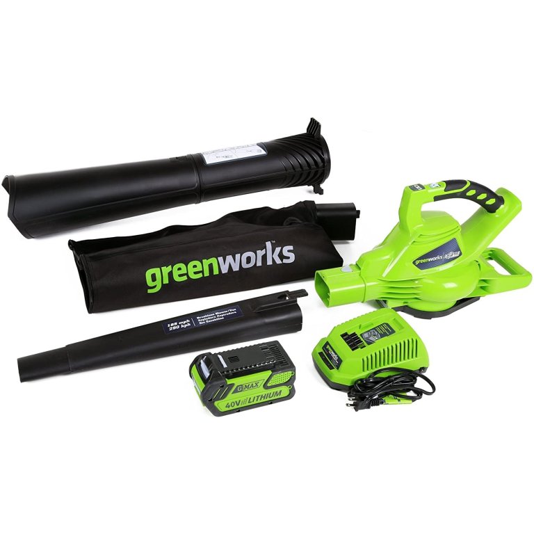 The Greenworks 24322 40V Leaf Blower/Vacuum on a white background.