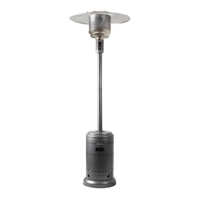 Gray mushroom-style tower Outdoor Propane Patio Heater on white background