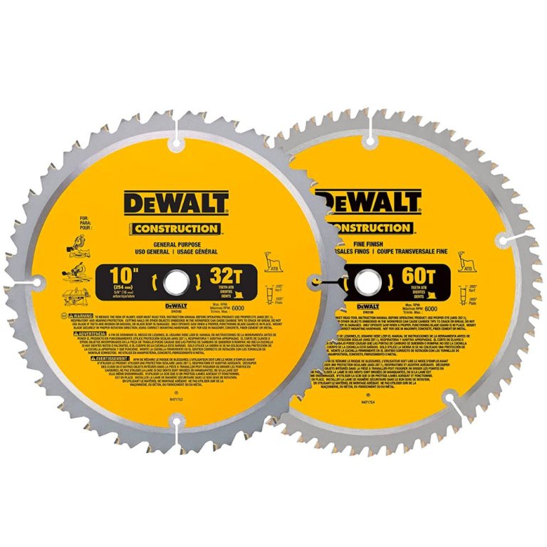  The Best Table Saw Blade Option: DeWalt 10" Miter/Table Saw Blades, Combo Pack