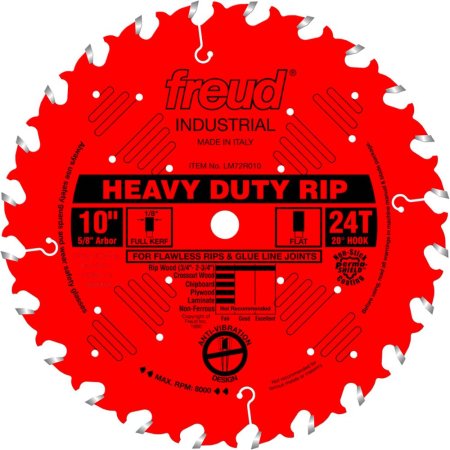  The Best Table Saw Blade Option: Freud LM72R010 10" 24-Tooth FTG Ripping Saw Blade
