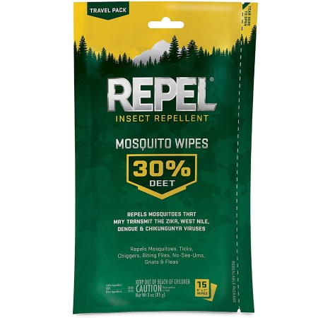 Repel 94100 Insect Repellent Mosquito Wipes, 30% DEET