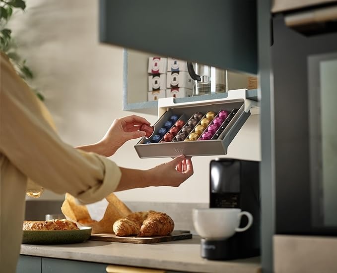 Joseph Joseph undermount cabinet coffee pod rack.