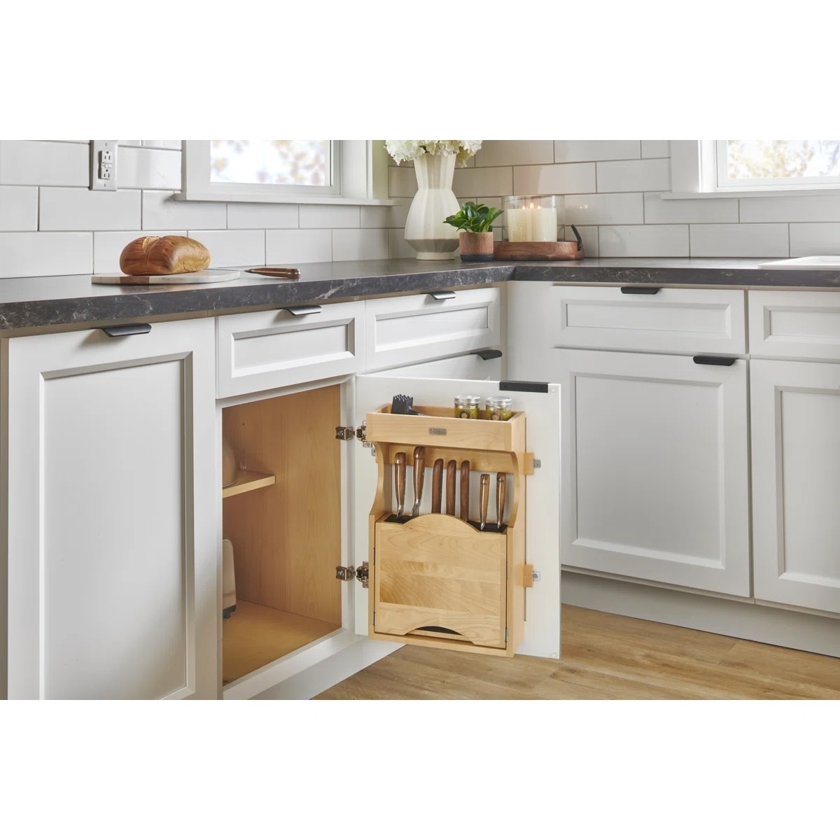Rev-a-Shelf Wood Door Tip-Out Knife Storage Organizer