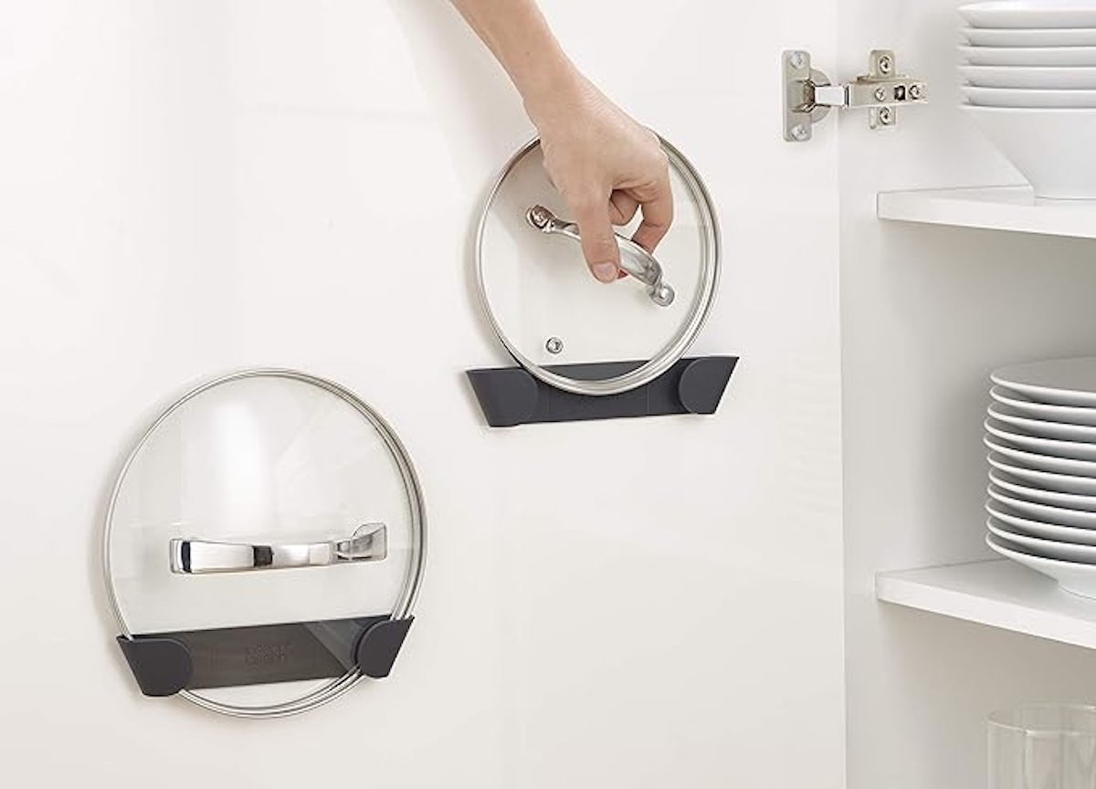 Joseph Joseph pot lid holders for cabinet doors.
