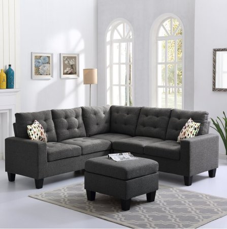 Andover Mills Pawnee 4-Piece Upholstered Sectional 