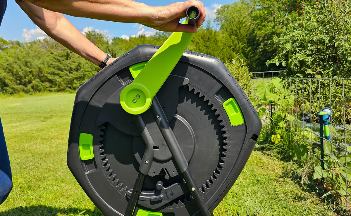 Maze Compost Tumbler being rotated