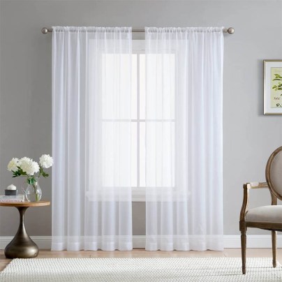 The Best Curtains Option: HLC.ME White Sheer Voile Curtains