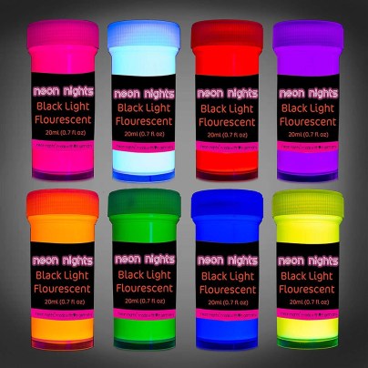 The Best Glow in the Dark Paint: Option neon lights Black Light Acrylic Paint Set