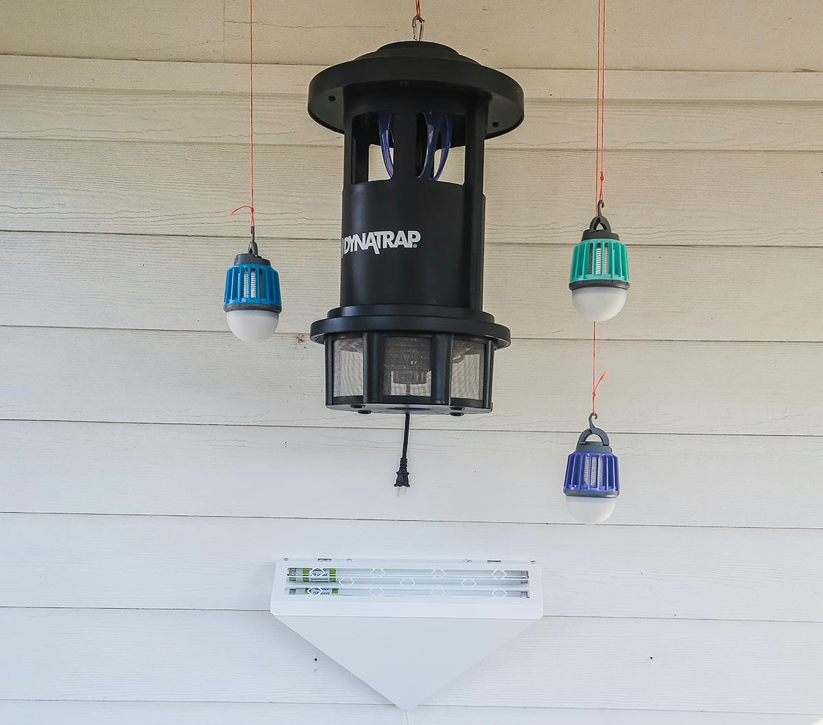 The best mosquito trap option hanging on the side of a house