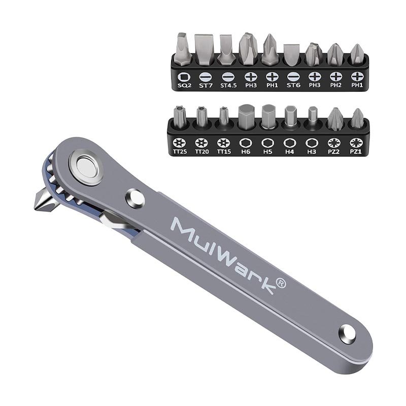 MulWark 20pc 1/4 Low Profile Mini Ratchet Screwdriver