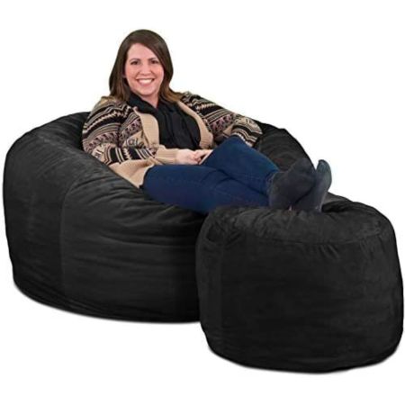 Ultimate Sack Bean Bag Chair With Foot Stool 