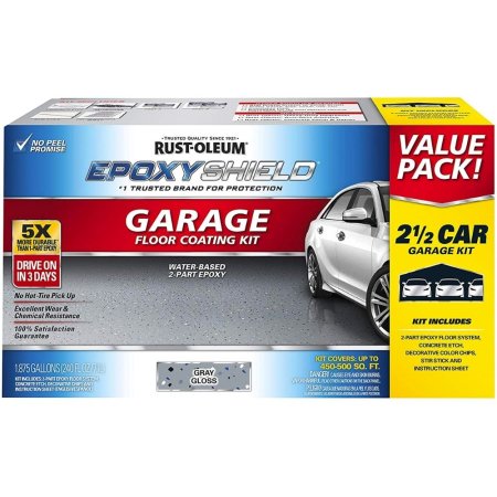  The Rust-Oleum EpoxyShield Garage Floor Coating Kit on a white background.