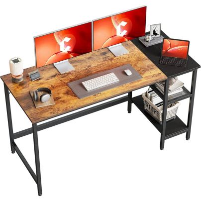 The Best Desk Option: Cubicubi Desk With Storage Shelves