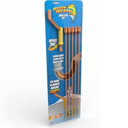  FlexiSnake Drain Weasel Hair Clog Kit on a white background