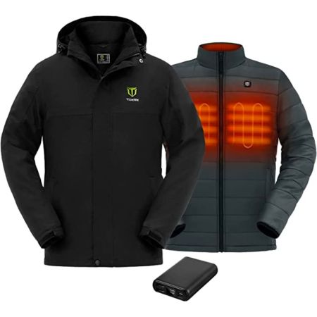 TideWe Men’s 3-in-1 Heated Jacket With Battery Pack