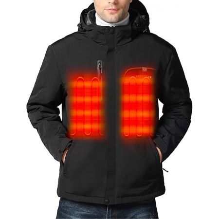 Venustas Men’s Heated Jacket With Detachable Hood 