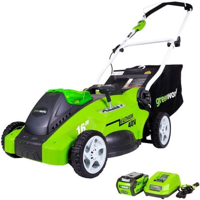 The Best Lawn Mower for Small Yard Option: Greenworks G-Max 40V 16'' Cordless Lawn Mower